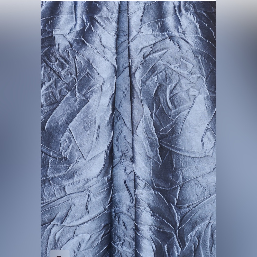 Kay Unger Blue Textured V-Neck Maxi Dress - Picture 5 of 16